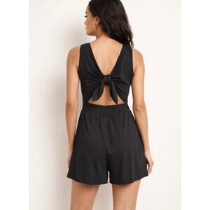 NWT NY&C Black Bow Back Romper XXL Sleeveless Resort Wear Spring‎ Break Party
